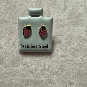 Strawberry Shaped Stainless Steel Earrings